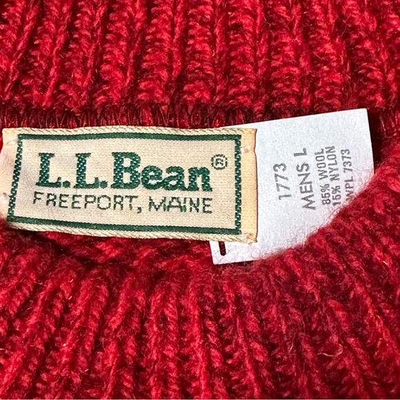 Vintage L.L Bean Red Wool and Nylon Sweater Size Large - Picture 2 of 4
